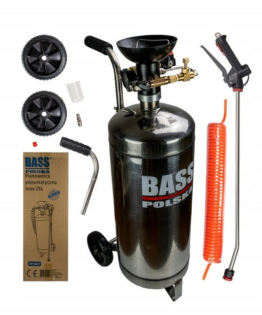 Nebulizator pneumatic de spuma pentru spalare Inox Bass Polska 4041, rezervor 25L