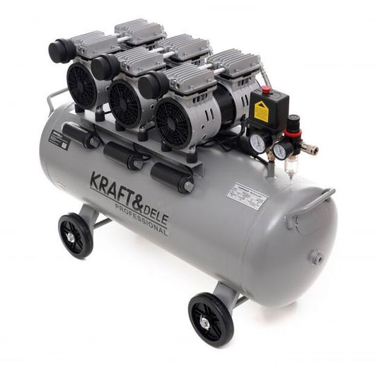 Compresor fara ulei, 3 x 1500 W, 100 l, KraftProfesional KD1397