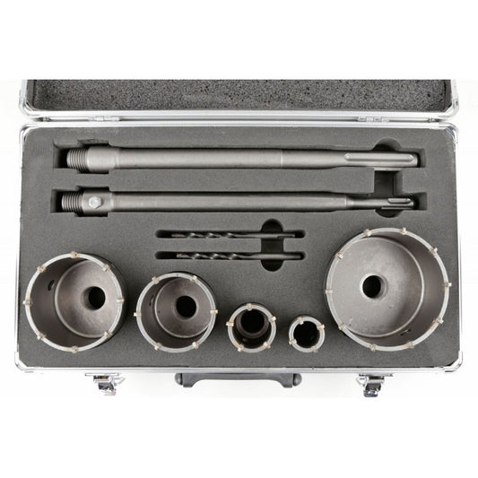 Set carote, 9 piese, suport SDS si SDS Max, KP58