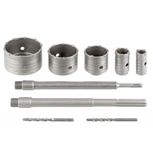 Set carote, 9 piese, suport SDS si SDS Max, KP58