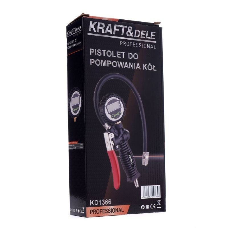 Pistol de umflat roti cu manometru LCD 1/4'',  KD1366 KraftProfesional