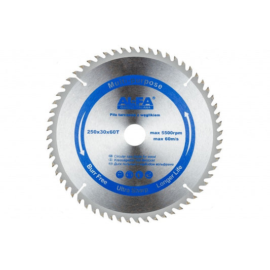 Panza de fierastrau pentru lemn, Widia, 250x30mm, 60 dinti, KP2288